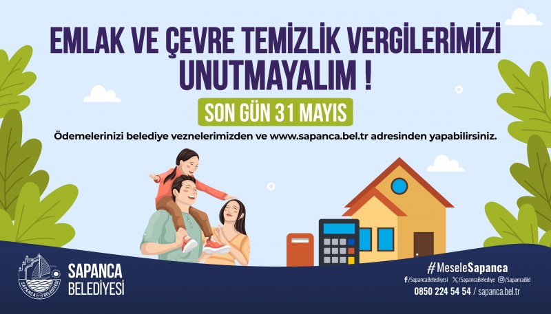 Sapanca Belediyesi’nden Emlak Vergisi Ödemelerinde Kolaylık Sağlayan Uygulamalar